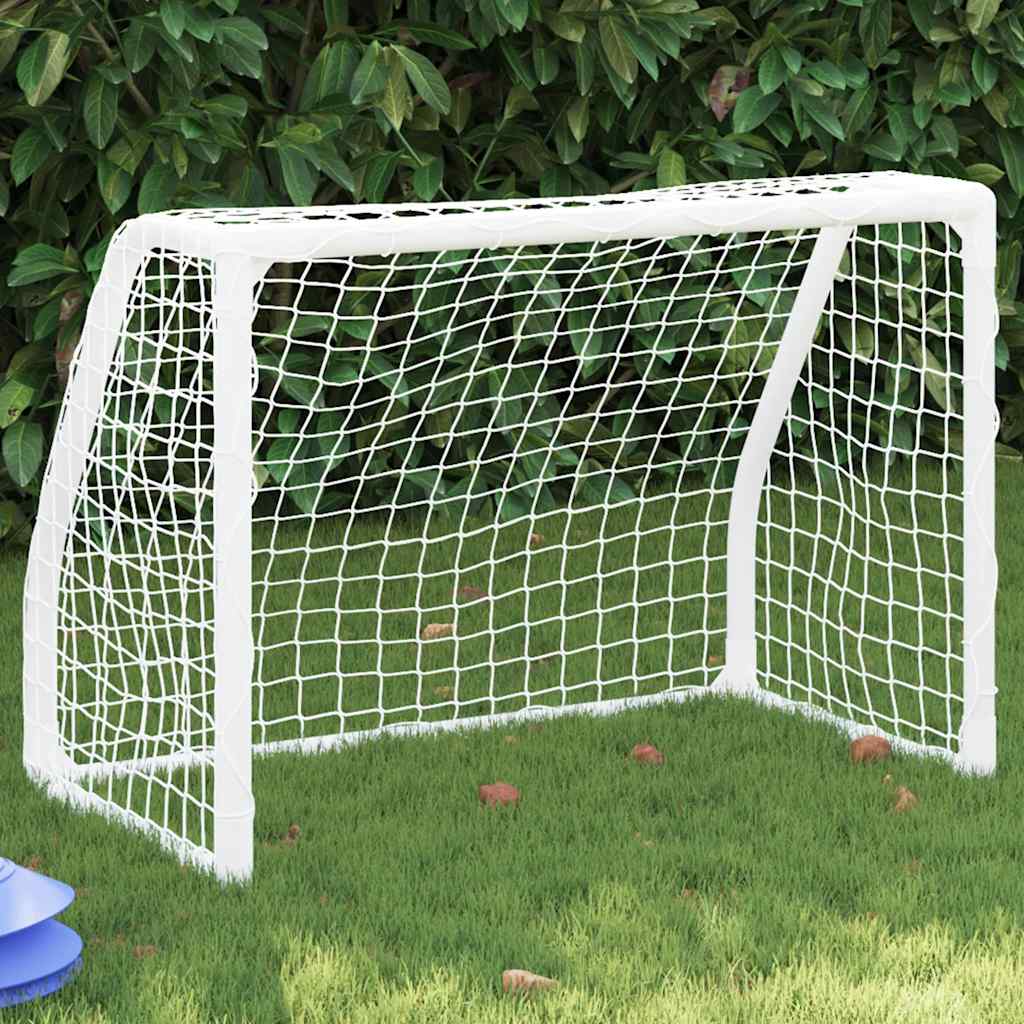 vidaXL Lasten jalkapallomaali 2 kpl pallolla valk. 64x35x48 cm metalli