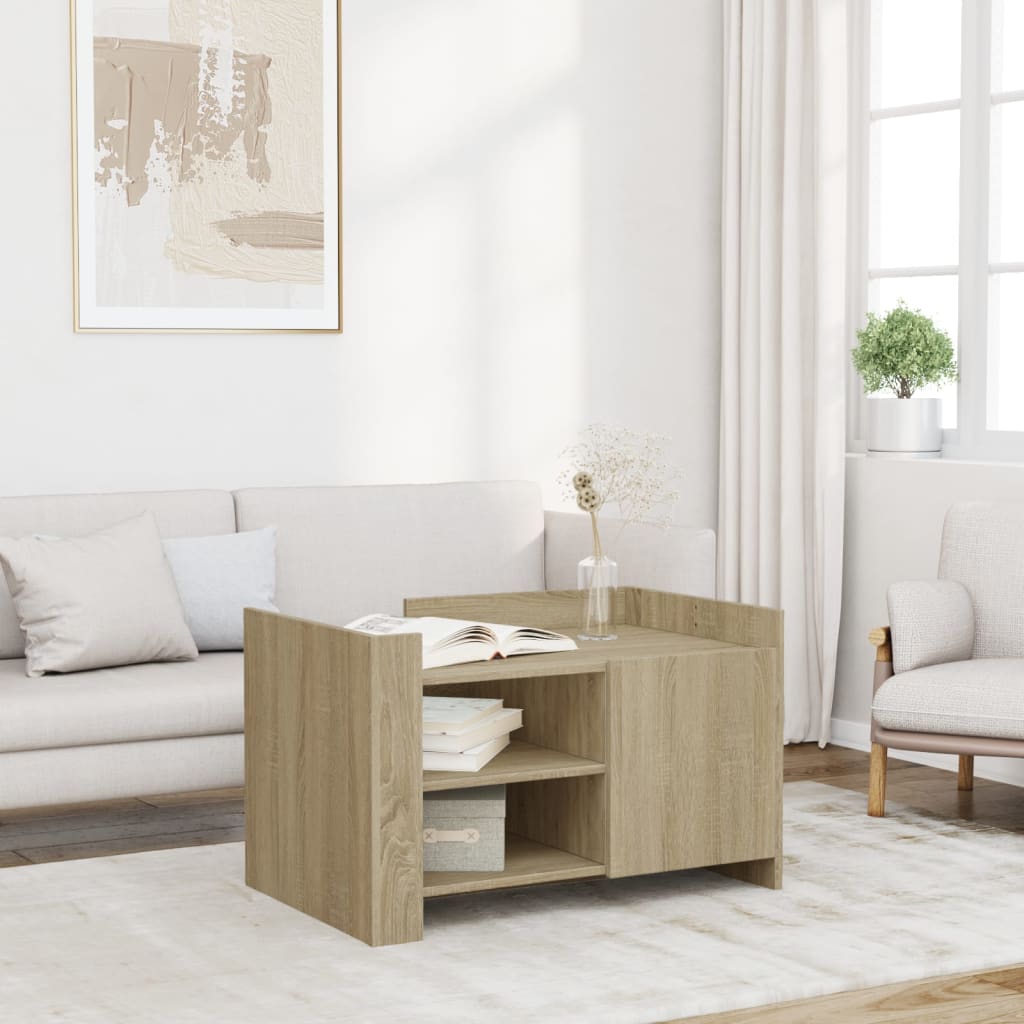 vidaXL Sohvapöytä Sonoma-tammi 80x50x50 cm tekninen puu