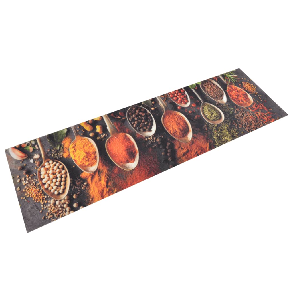 vidaXL Keittiön pestävä matto lusikka ja mausteet 45x150 cm sametti