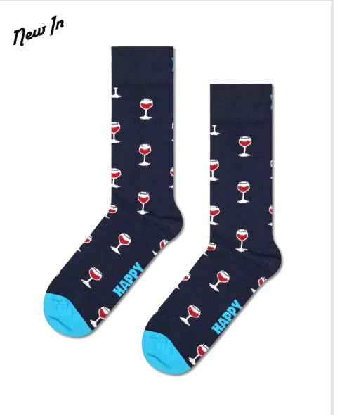 Happy Socks GLASS OF WINE SOCK Sininen Kuosi